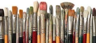 paint brushes in a row
